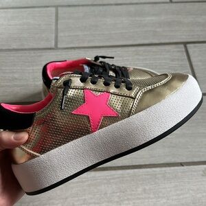 Vintage Havana Gold and Pink Star Sneakers
